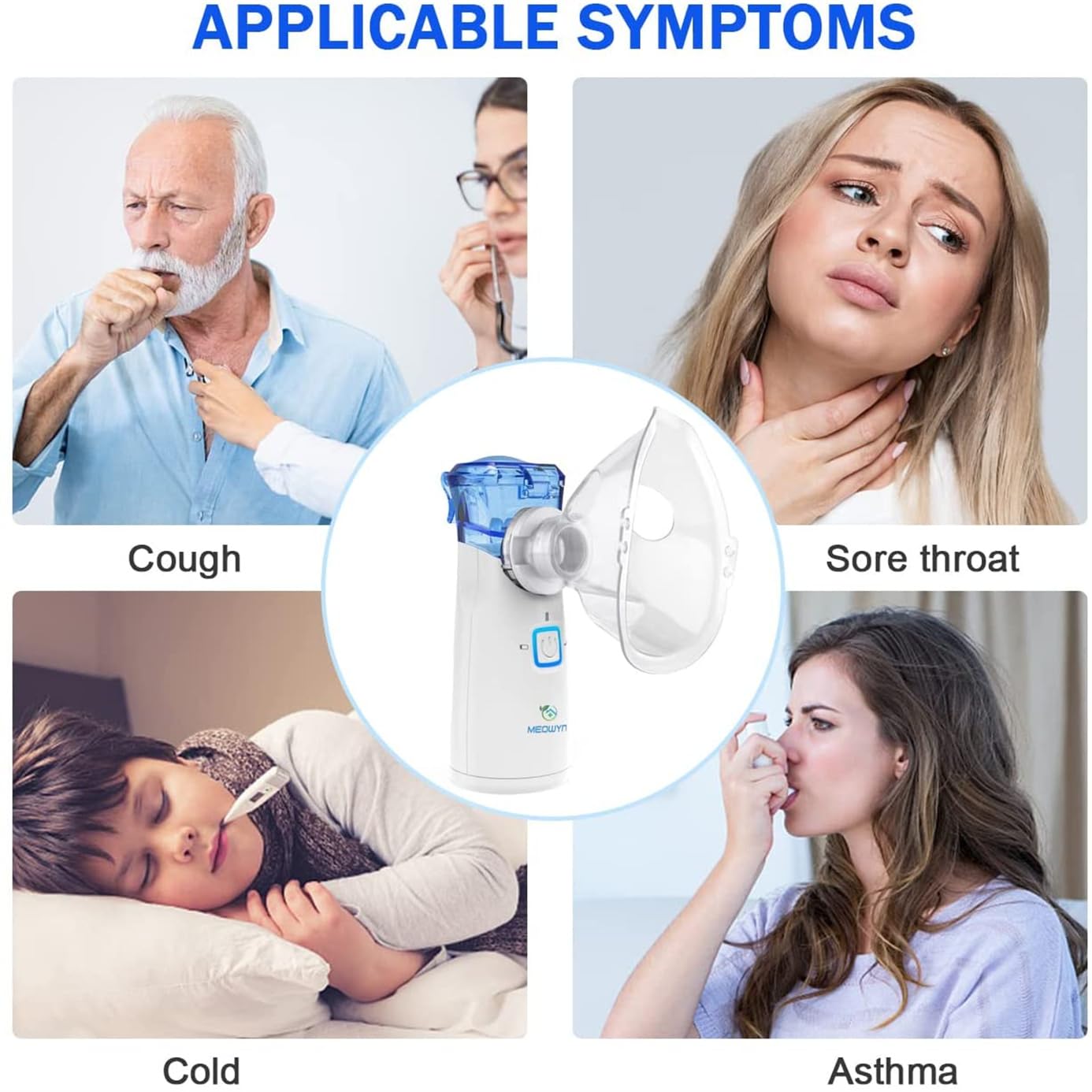 Super Quiet Portable Ultrasonic Mesh Nebulizer for Adults and Kids