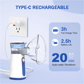 USB-C Rechargeable Handheld Nebulizer for Breathing Treatment