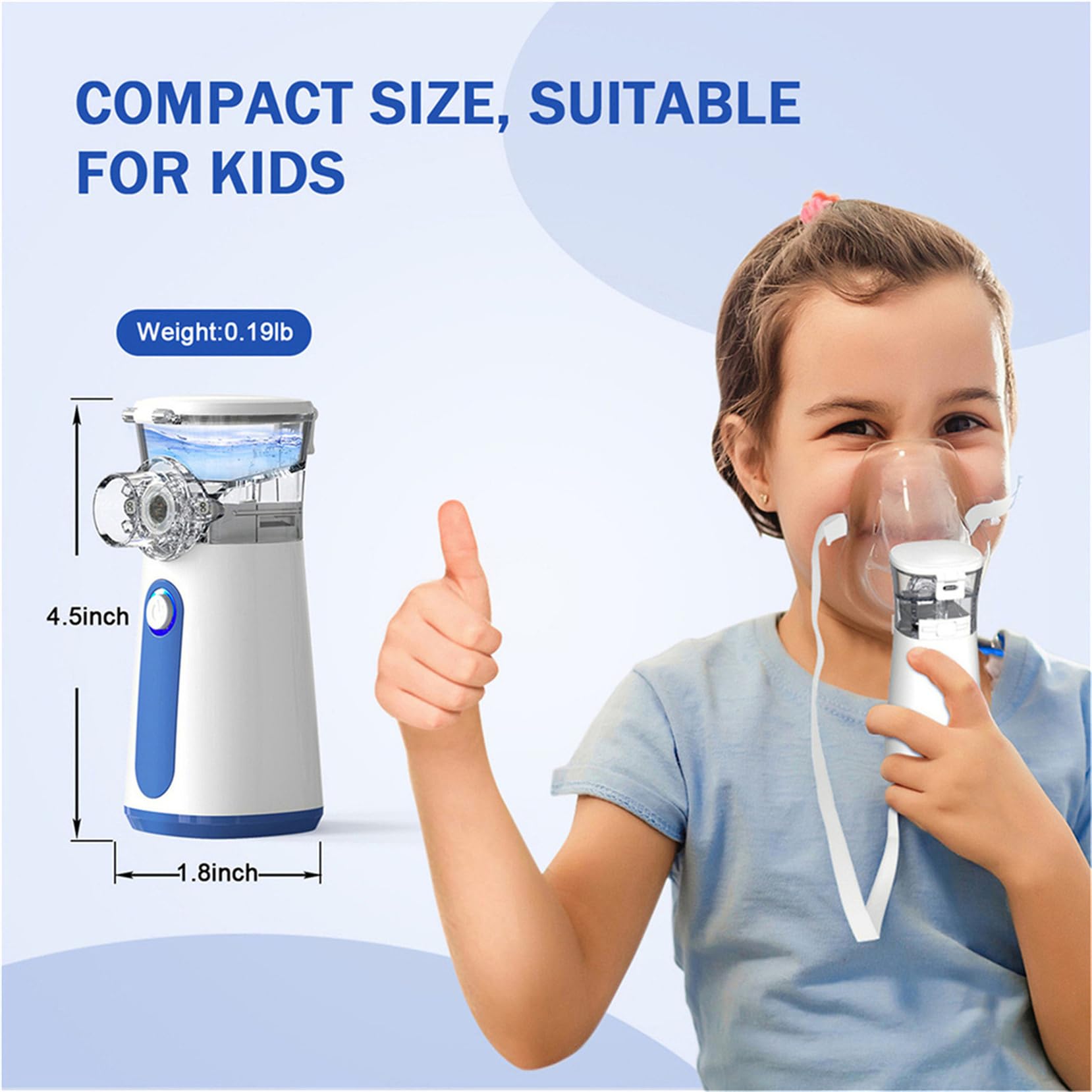 USB-C Rechargeable Handheld Nebulizer for Breathing Treatment