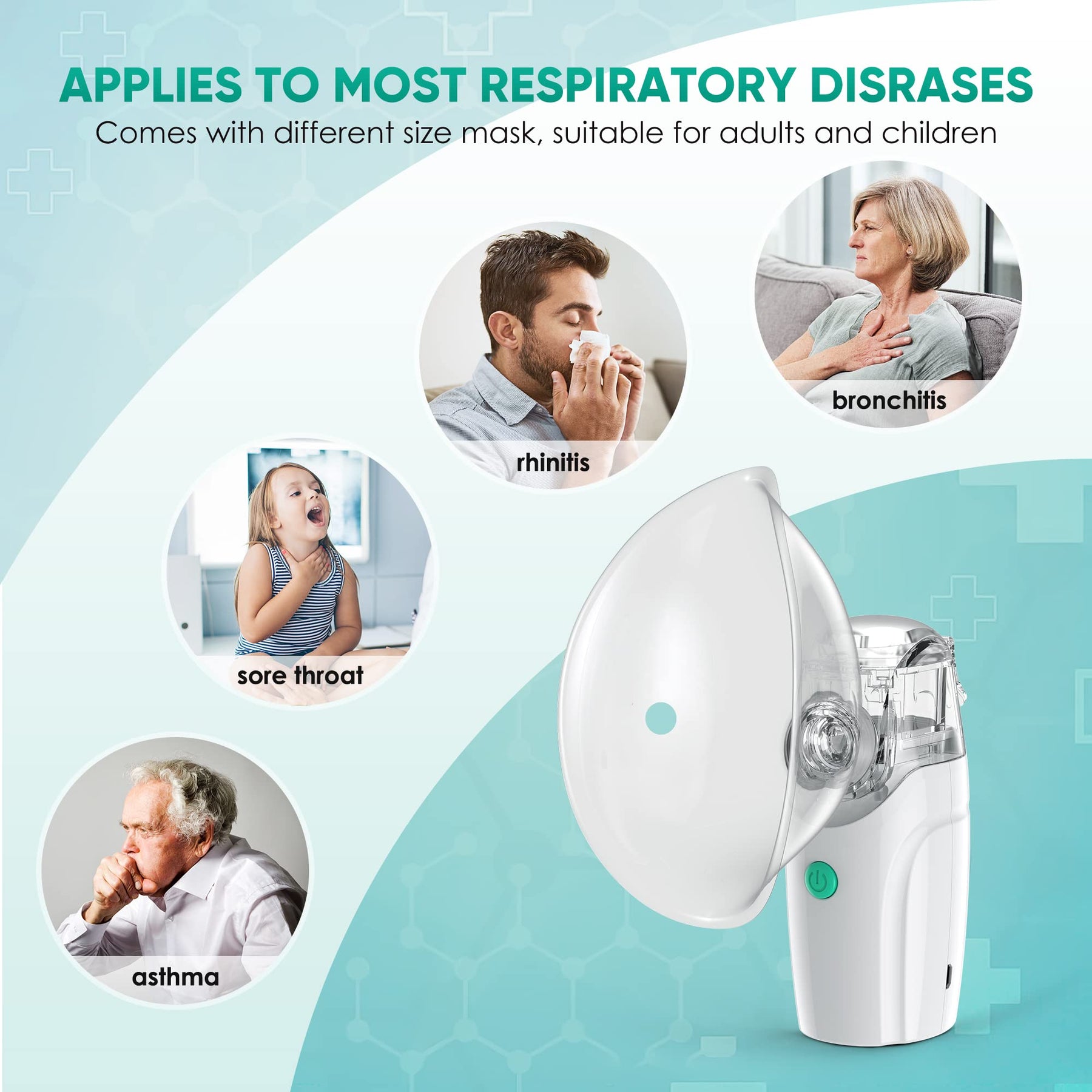 Portable Breathing Treatment Machine Nebulizer USB Rechargeable